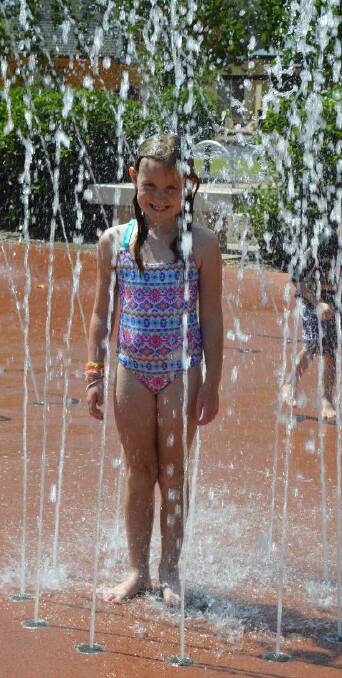 Chloe Evans, 7, at City Park in Griffith. Picture: Leah Humphrys