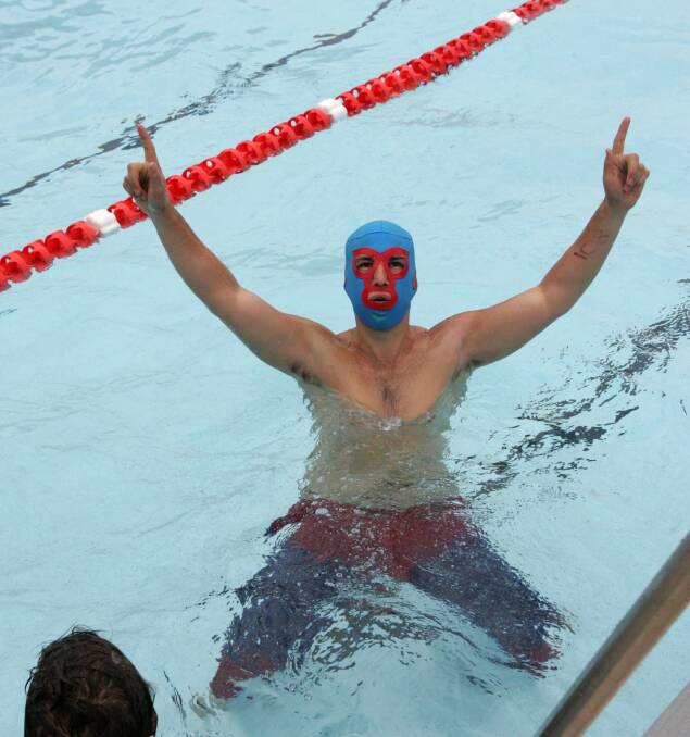 Who is that masked man at the St Francis College swimming carnival? Brendan Celi. Picture: John Gray
