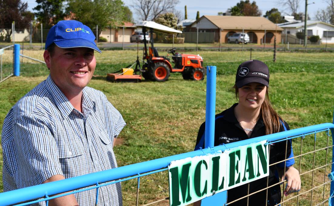 Agriculture teacher Carl Chirgwin, left, is over the moon with the effort and spirit of year 12 student Khloe Favero. PHOTO: Robbie Falzon