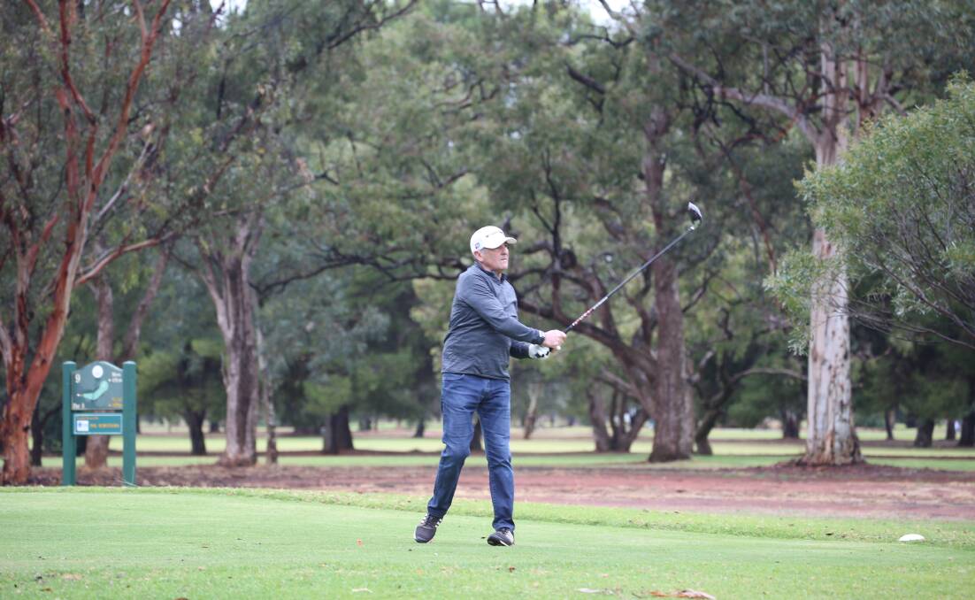 SWING STYLE: Alan Le Broque sends one down the fairway last weekend at the golf club. Picture: Anthony Stipo