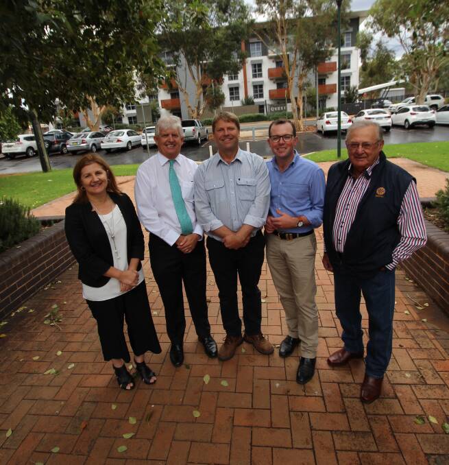 Griffith City Council's Shireen Donaldson and Brett Stonestreet, Member for Murray Austin Evans, NSW Assistant Skills Minister Adam Marshall and Griffith mayor John Dal Broi. PHOTO: Jacinta Dickins