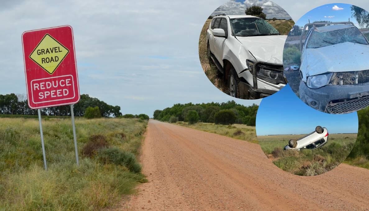 DENTED METAL: Bringagee Road has seen three cars flip in just under two months, with more losing control but not going off road. PHOTO: Declan Rurenga. INSETS: Contributed