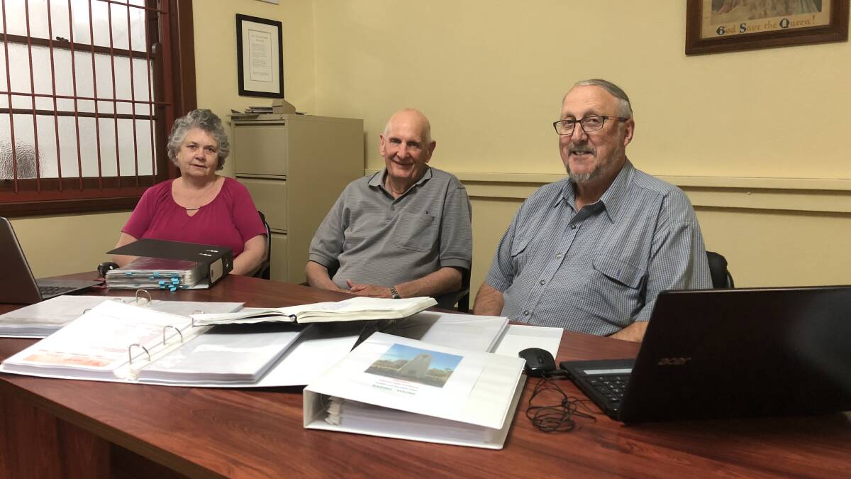 PROJECT: Margaret Tucker, Terry Walsh and Theo Bollen have been involved in a project to remember Griffith's World War I soldiers. Picture: Declan Rurenga
