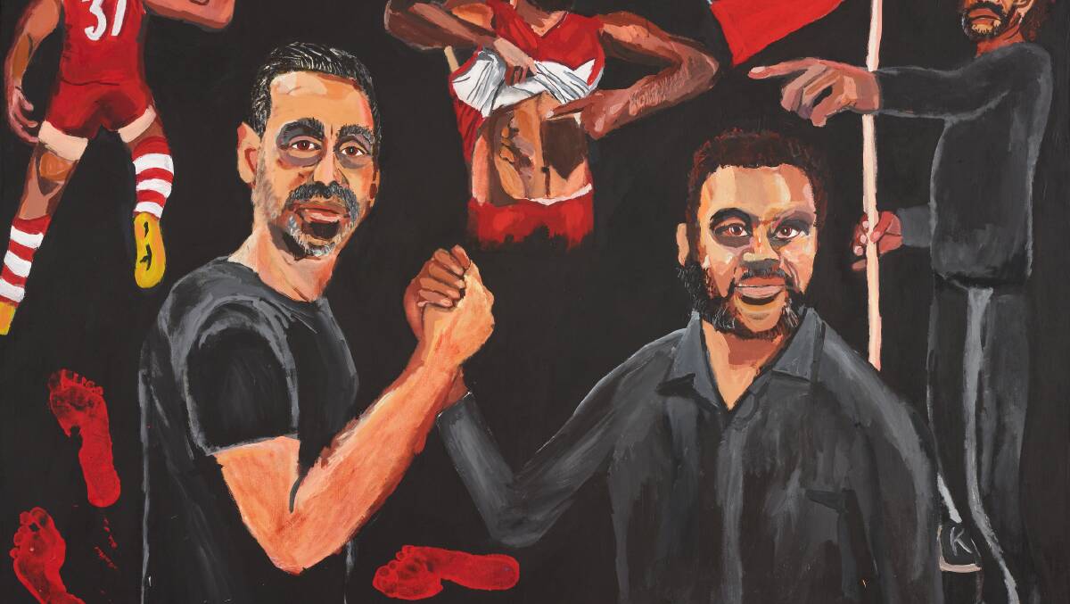 WINNER: The Archibald Prize winner "Stand strong for who you are". The painting is by Vincent Namatjira, depicting Adam Goodes. PHOTO: Contributed