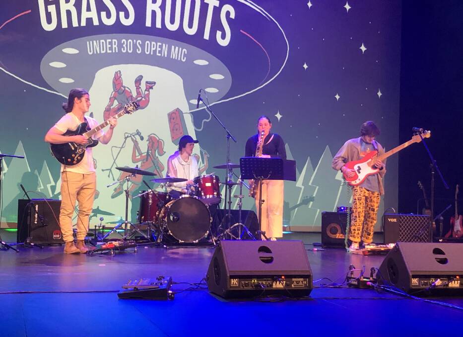 SMOOTH: Declan Lucas, Liam Perry, Eilidh Lucas and Austin Bellany performing at Grass Roots in 2021. PHOTO: Cai Holroyd