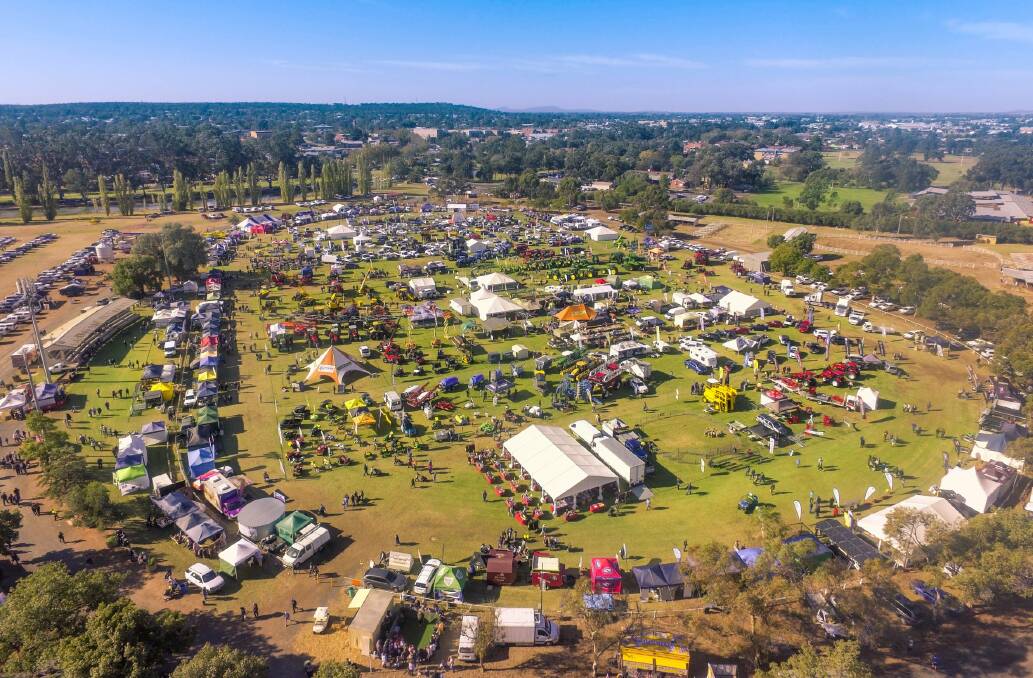Hundreds of exhibitors (left) have converged on Griffith Showgrounds for the Riverina Field Days.