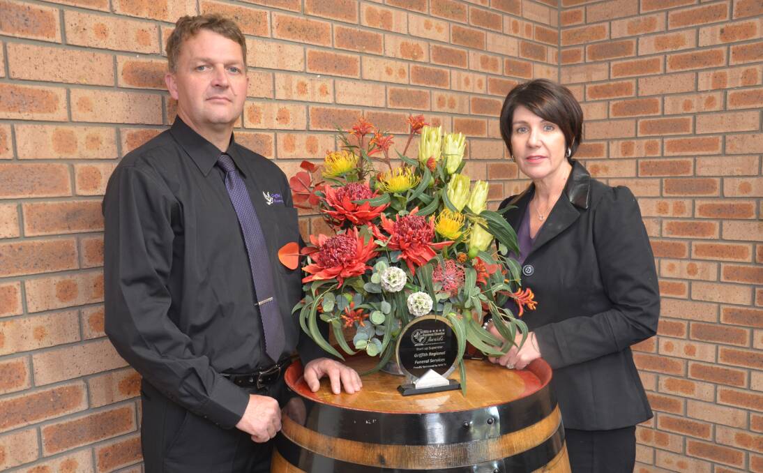 Griffith Regional Funeral Services directors Peter Woodward and Jenni Overs. PHOTO: Declan Rurenga