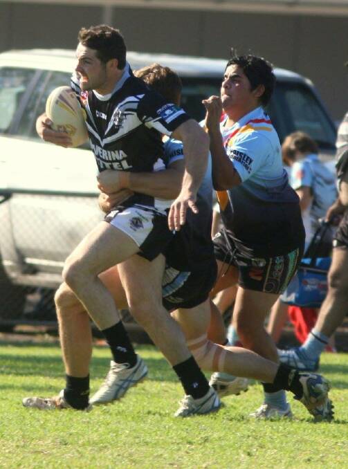 Returning talent: Shaun Aylett (left) will be returning to black and white this year in the backrow for the Magpies first grade side in the Group 20. Picture: Daisy Huntly