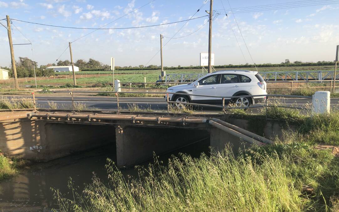 Work to replace the bridge over Main Drain J will begin on May 18 - which drivers will need to detour around the channel for three months. PHOTO: Declan Rurenga