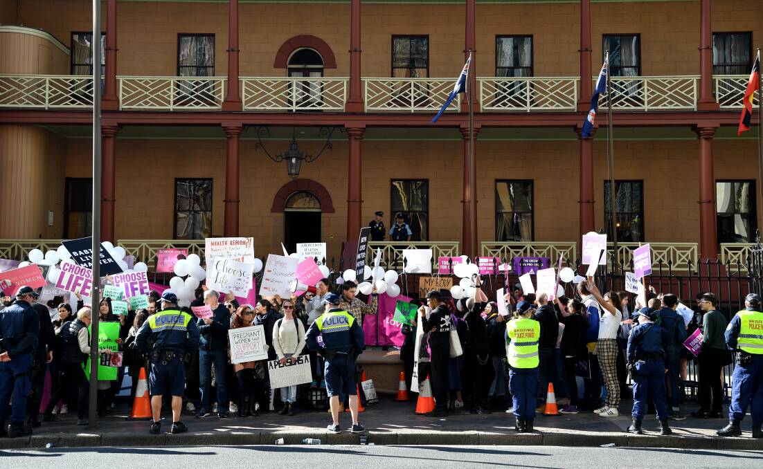 PROTEST: Pro-life and pro-choice protesters outside the NSW Parliament. Letterwriter Fran Pietroboni says governments should allow a right to life. PHOTO: AAP
