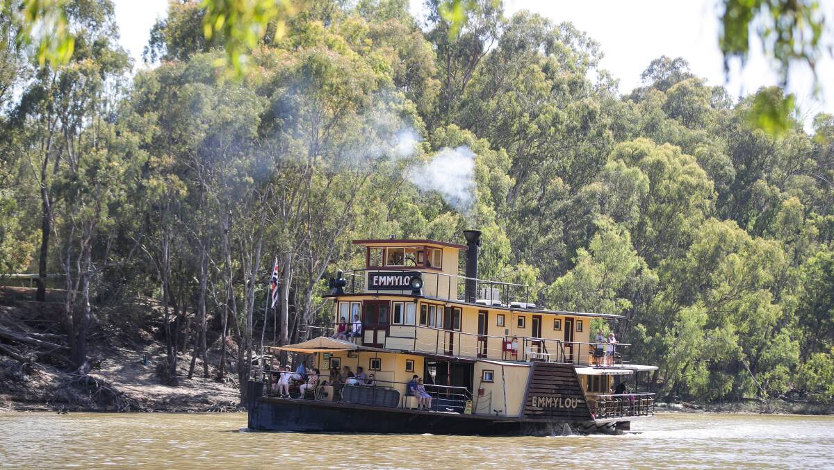CRUISE: Fran Pietroboni shared her memories of the Murray on a paddle steamer, like the Emmylou, pictured on the Murray River at Echuca, Picture: Alex Ellinghausen