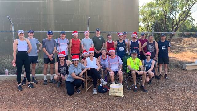 BEING SOCIAL: Griffith Feral Joggers hosted six runs across the top of Scenic Hill on Christmas Day. PHOTO: Contributed
