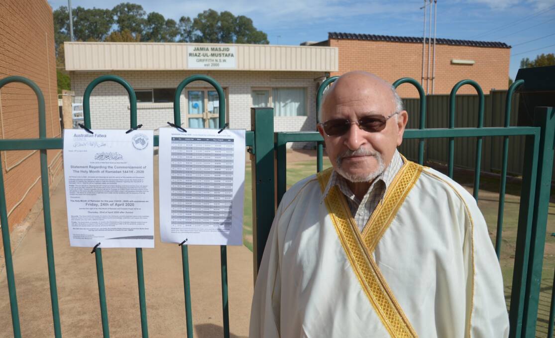CLOSED FOR COVID: Dr Mohamed Mofreh said the Griffith mosque's temporary closure meant Ramadan would be observed in isolation this year. PHOTO: Declan Rurenga