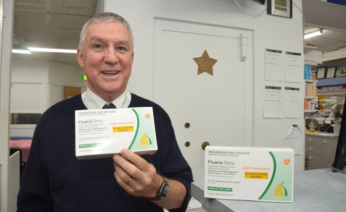 STRONG DEMAND: Pharmacist John Dodd with this year's influenza vaccine. PHOTO: Declan Rurenga