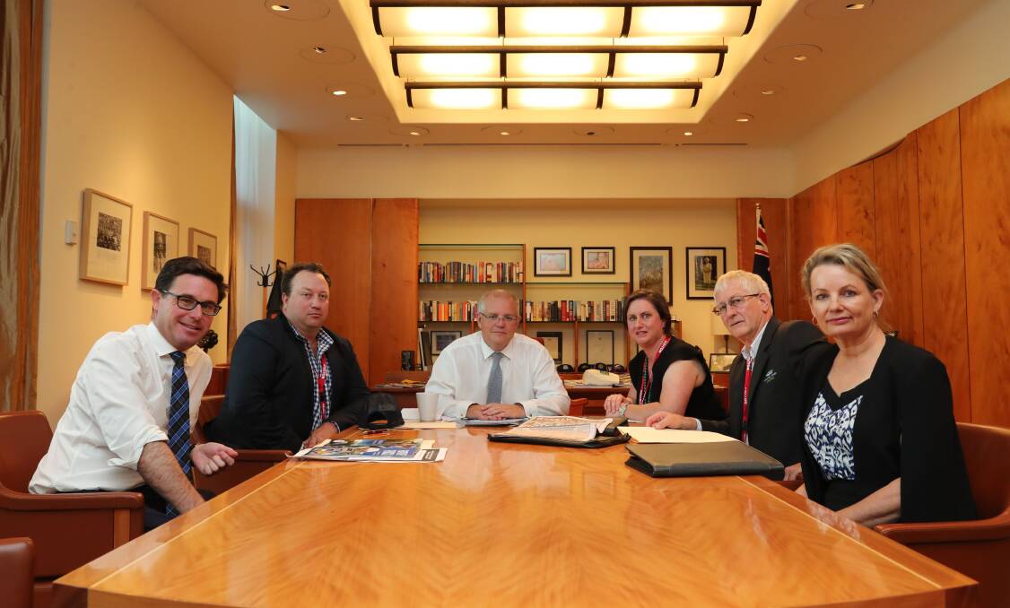 CRISIS TALKS: David Littleproud, Lachlan Marshall, Scott Morrison, Shelley Scoullar, Alan Mathers and Sussan Ley in Canberra. PHOTO: Contributed