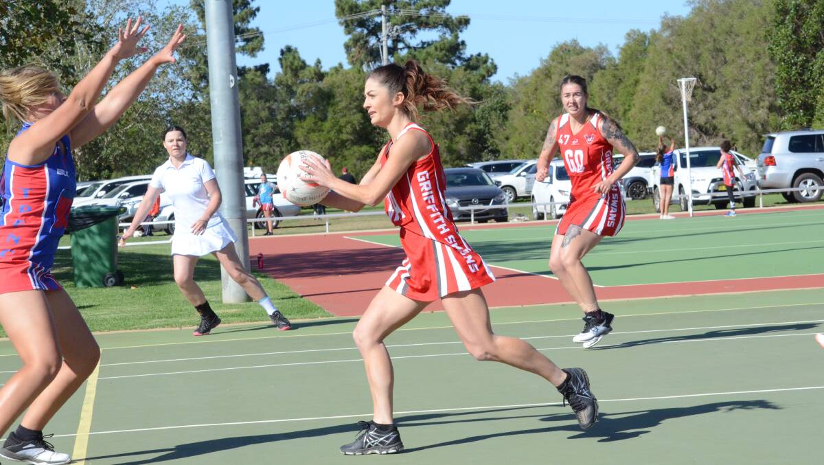 Georgia Fuller in action for the Griffith Swans in 2019.