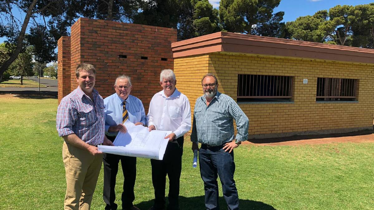 Member for Murray Austin Evans, Griffith City Council Mayor John Dal Broi, Griffith City Council General Manager Brett Stonestreet and Principal Planner Peter Badenhorst. Picture: Contributed
