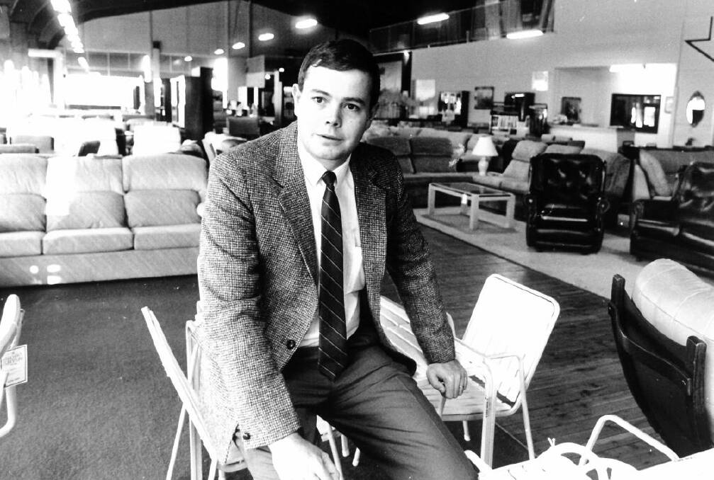 Paul Mackay during his early years running Mackay's Furniture.