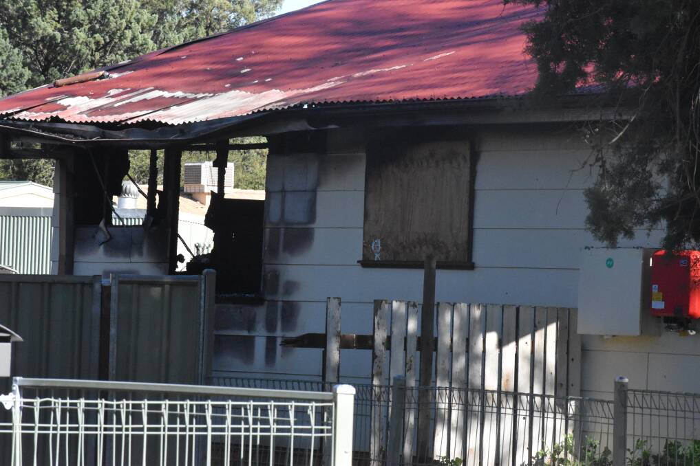 DESTROYED: A house on Heath Crescent in Griffith was destroyed by fire early on Tuesday morning. PHOTO: Liam Warren
