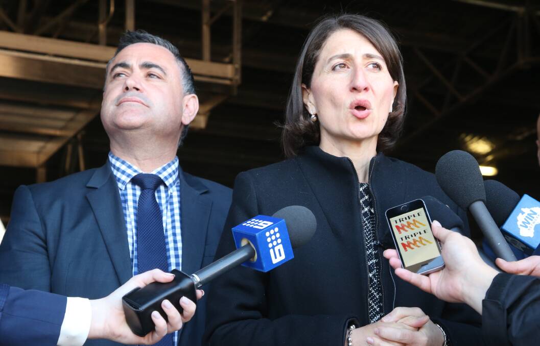 NSW Deputy Premier John Barilaro and NSW Premier Gladys Berejiklian visiting Griffith in 2017.