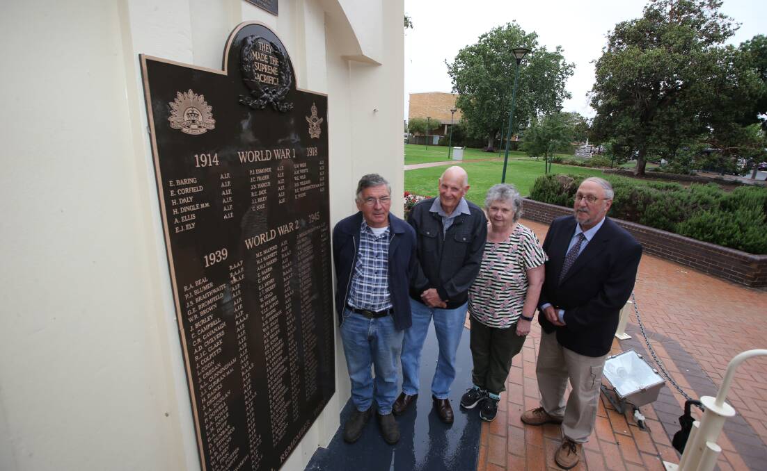 FRONT AND CENTRE: Griffith RSL Sub-branch president Hank Veenhuizen and commemorations co-ordinator Terry Walsh with researchers Theo Bollen and Margaret Tucker. Picture: Anthony Stipo