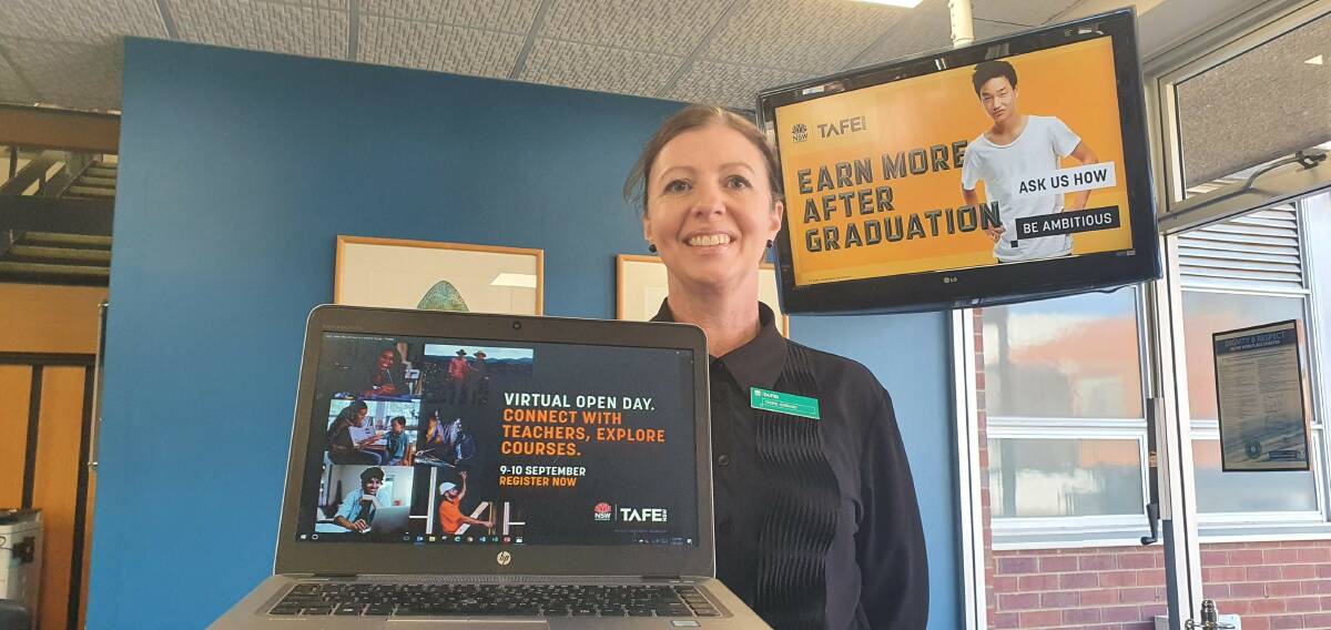 VIRTUAL REALITY: TAFE NSW hospitality teacher Cherie Hubbard encourages students from across the region to consider all the options available at the TAFE NSW open day. PHOTO: Contributed