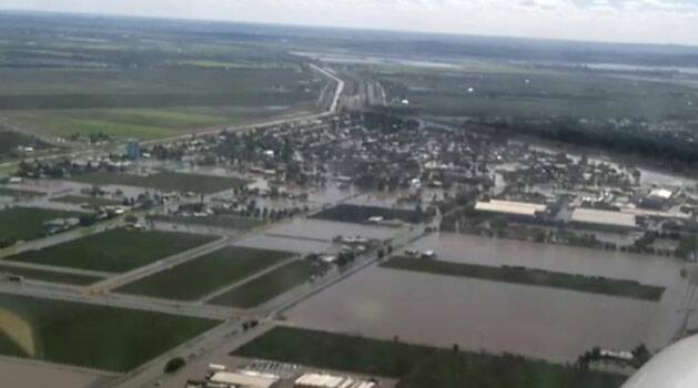 Yenda floods from the air