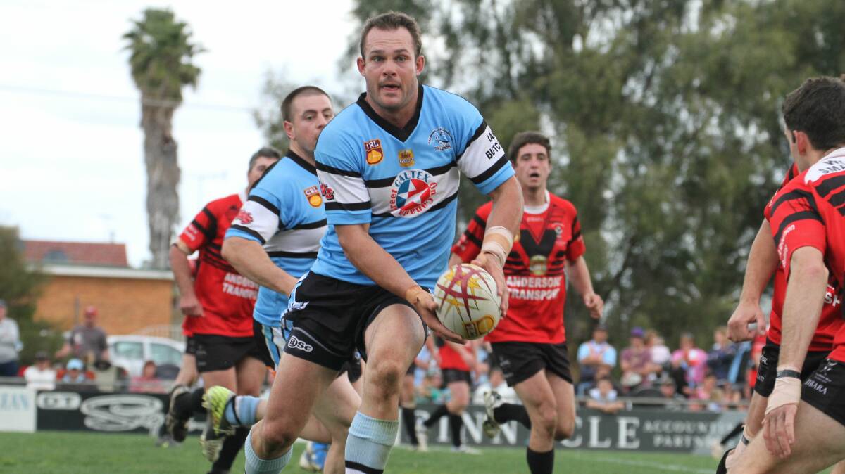 EX-SHARK RETURNING: Temora's Brent Pike, pictured here playing for TLU in the 2012 grand final, is in negotiations with the Sharks over a return to the club. His Dragons teammate, Chris Jordan, is also close to signing on with the Group 20 premiers.