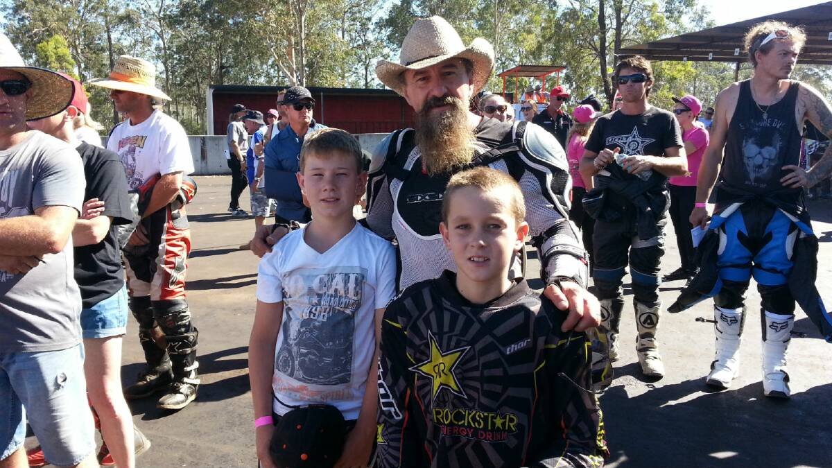 RIVERINA RACERS (from left:) Kruze Brady, Garry Lorenzi and Brandon Burns at the Troy Bayliss Classic in Taree on Saturday.