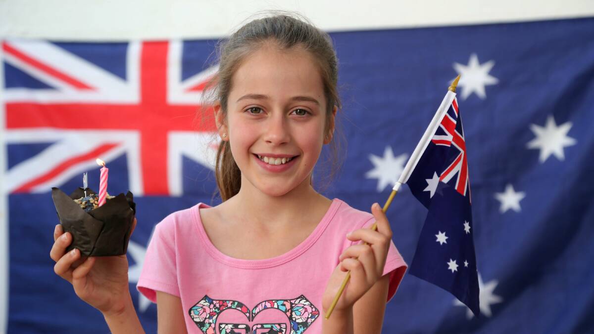 SPECIAL DAY:  SPECIAL DAY: As Griffith residents prepare to show their Aussie pride this Sunday, Emily Fanani gets ready to celebrate her 10th birthday. Picture: Anthony Stipo