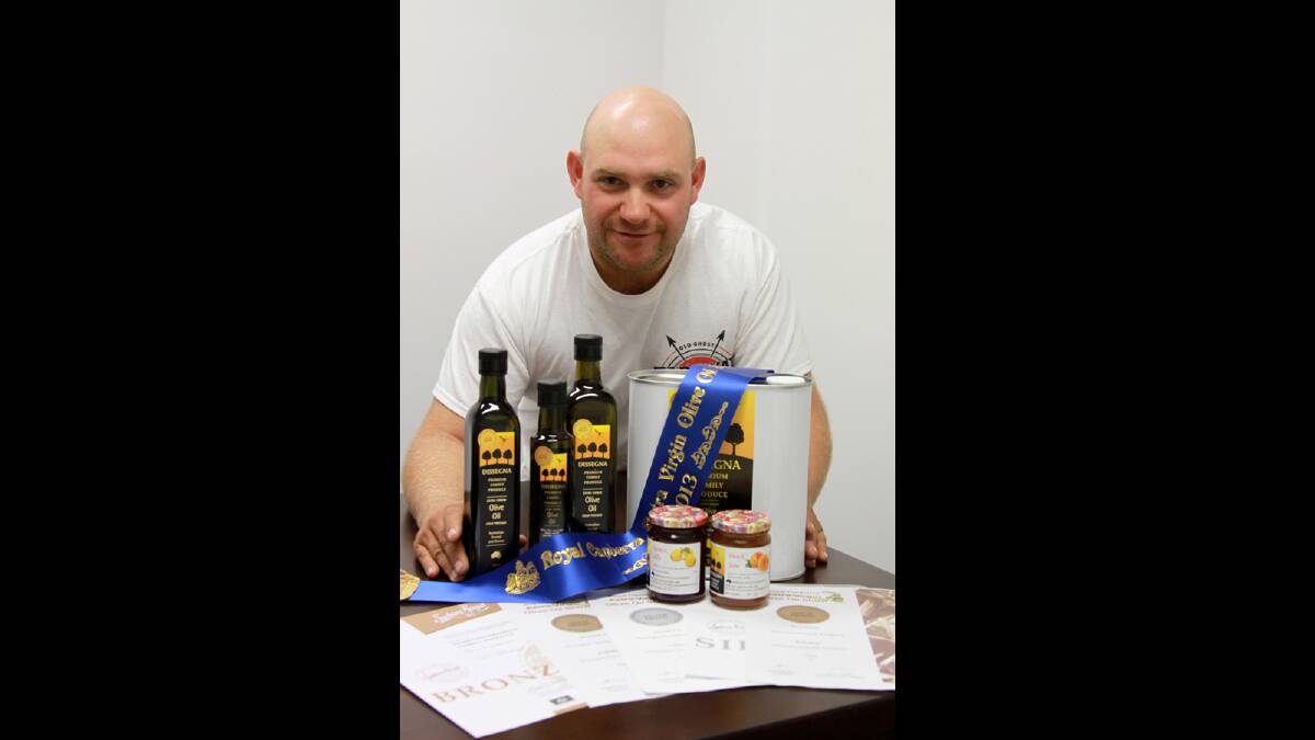 David Dissegna shows off his award-winning products