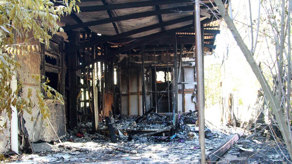 This Boonah Street house was destroyed by fire on Monday night.