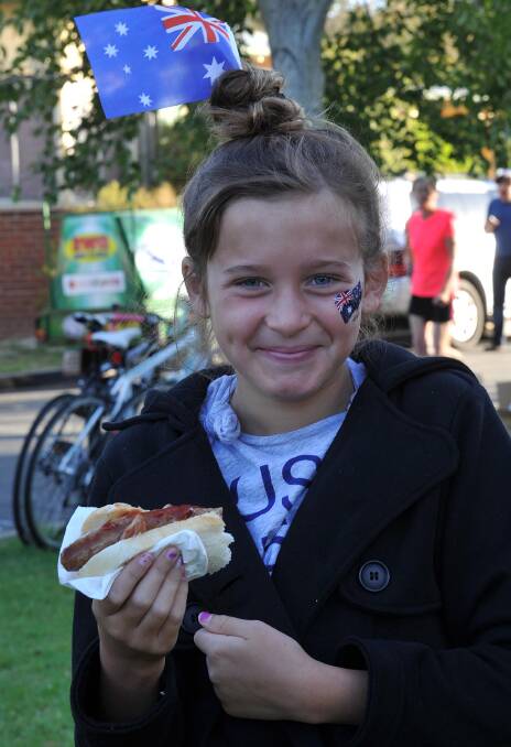 Daniella Connor, 9, at the Wagga Australia Day breakfast and citizenship ceremony. Picture: Michael Frogley
