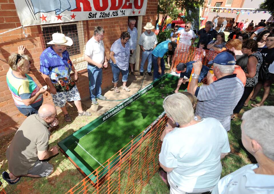 Yabby races at the Australia Day Celebrations in Narrandera. Picture: Alastair Brook