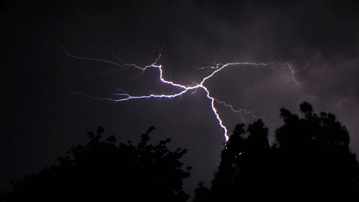 Lightning lashes Wagga in January. Picture: The Daily Advertiser