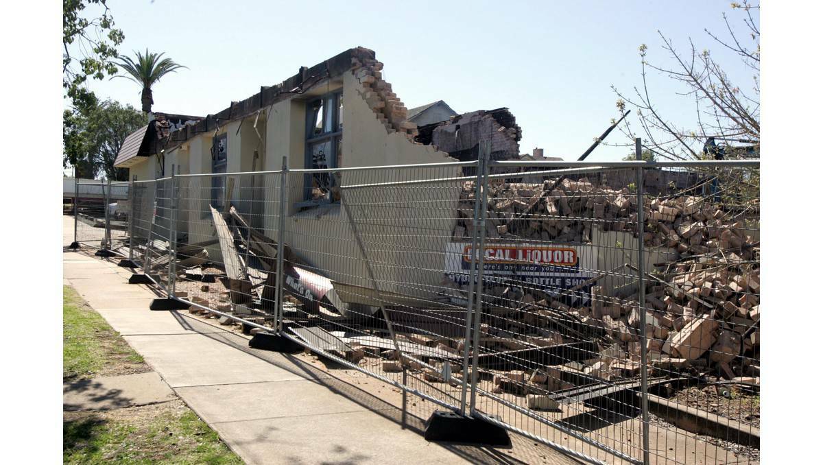 The remains of the Hydro Tavern after demolition. Picture: The Irrigator