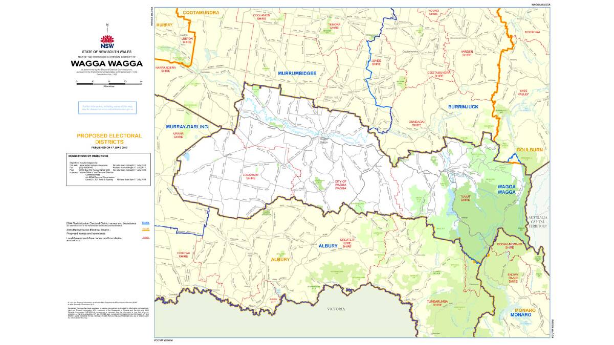The proposed changes to the Wagga electorate are minimal. Picture: www.redistribution.nsw.gov.au