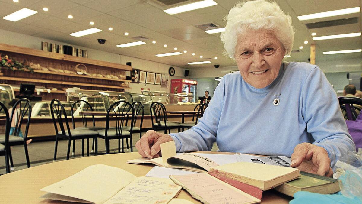 HISTORIC: Mary Bertoldo has unearthed the cheque stub for the first payment on the old bakery behind the Brooks Shoe Store.