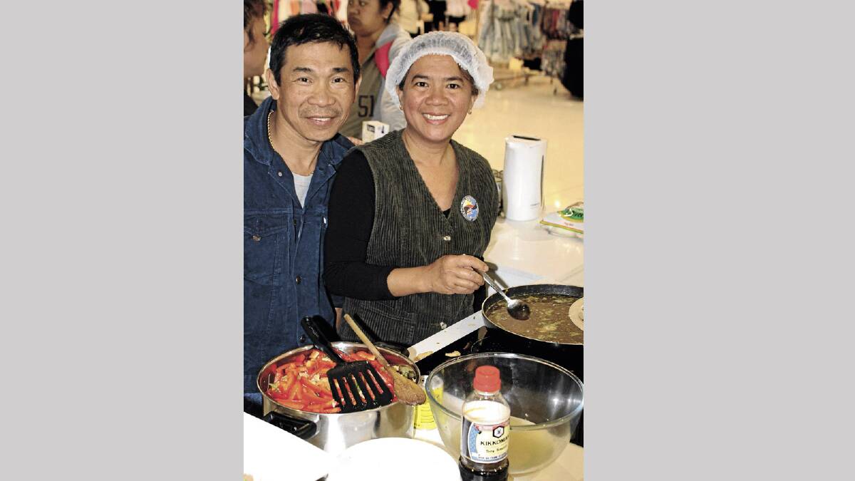 FILIPINO FUN: Gerard Rala and Edeline Rala get the Griffith Multicultural Festival cooking with gas.
