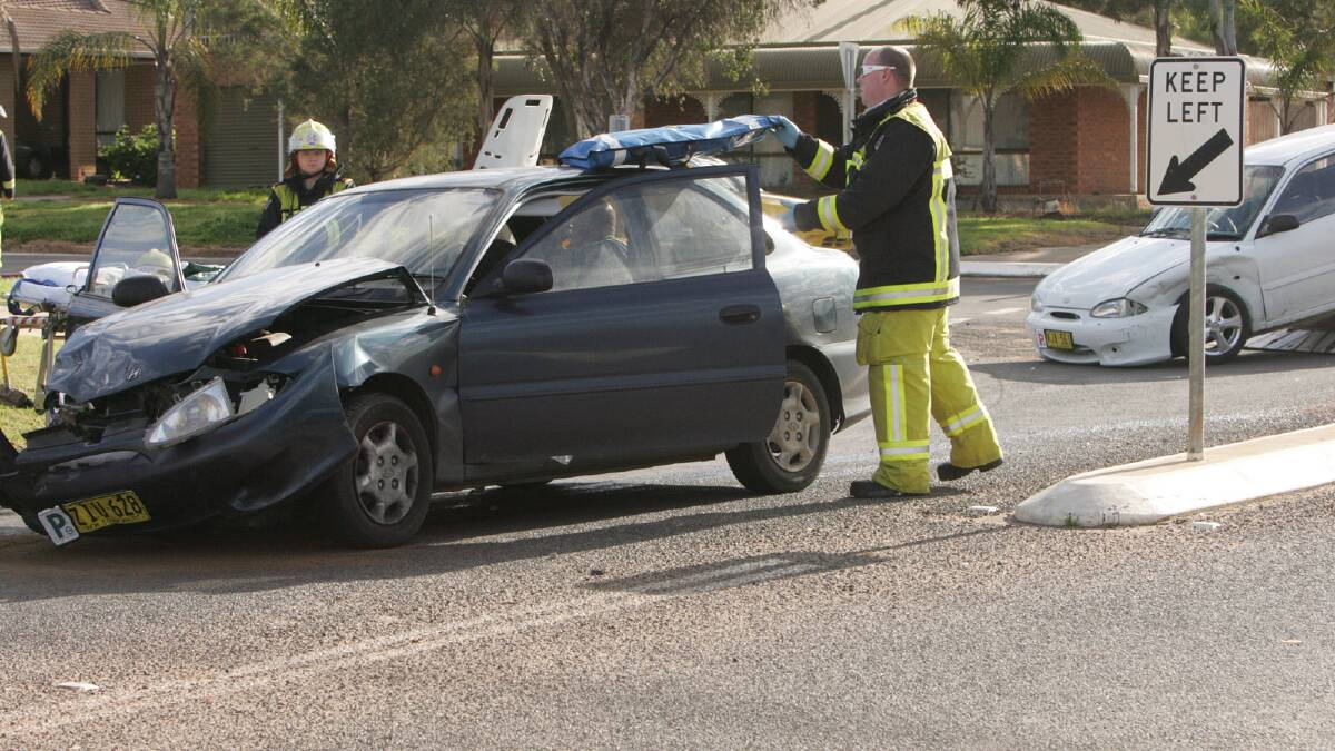 A car accident at the intersection of Binya and Beal streets where are roundabout is set to be built.