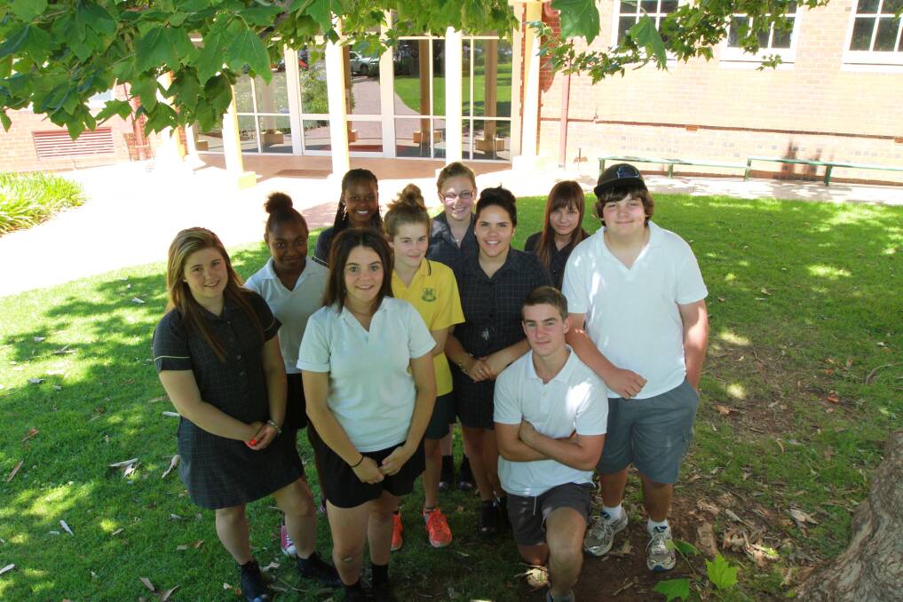 Griffith High School work experience students (from left) Montanna Jones, Mata Varasia, Genesis Grieg, Mary-Lynn Matereke, Emma Dreyer, Keeley Middleton, Vanessa Myers, Andy McRae, Maddison Jackson and Callum Hone. Picture: Anthony Stipo