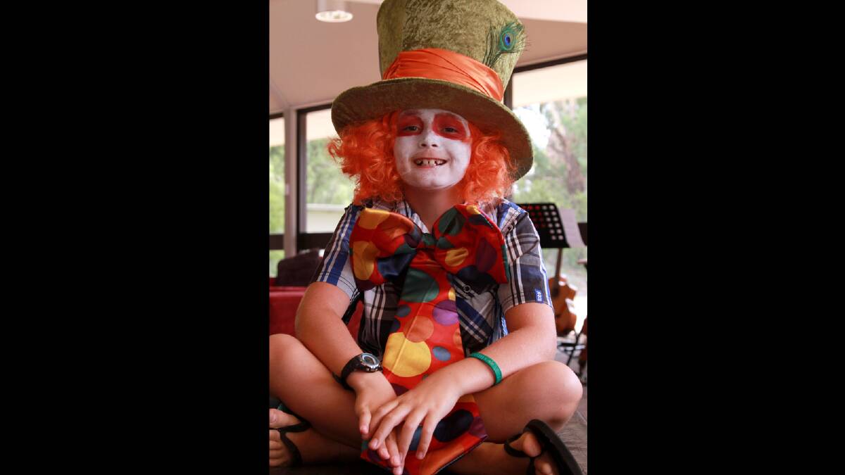 Lachlan Heep, 8, dressed up as the Mad Hatter for the 2013 Griffith Regional Theatre launch.